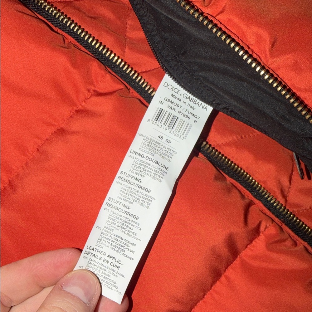 Dolce & Gabbana Vibrant Orange Puffer Jacket - Picture 5 of 5